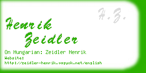 henrik zeidler business card